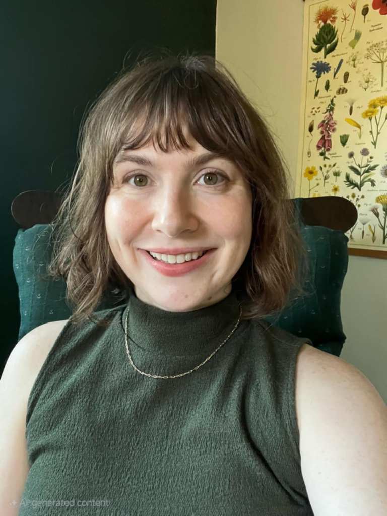 photo of Dr. Marcus, a white woman, sitting on a chair